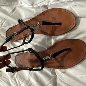 Coach Black and Tan Women's Sandals